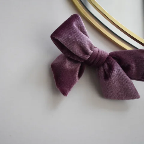 Velvet haarstrik - paars