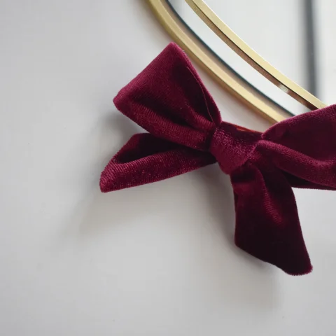 Velvet haarstrik - bordeaux