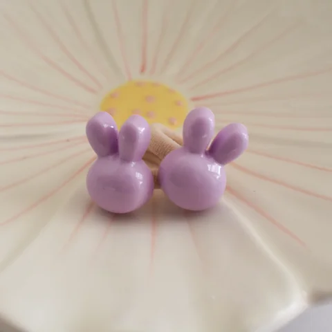 Haarelastiekjes konijntjes - paars
