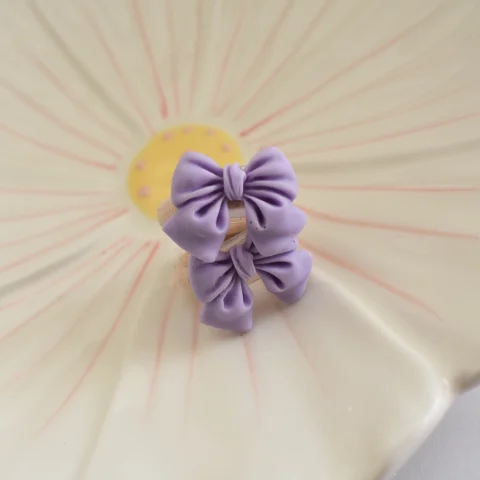 Haarelastiekjes strikjes - paars