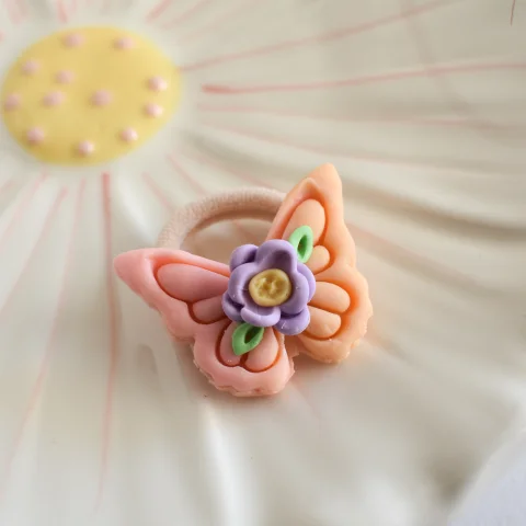 Polymeerklei haarelastiek - vlinder 