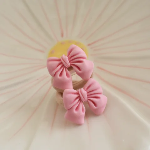 Haarelastiekjes strikjes - roze