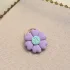Miniatuur van Polymeerklei haarelastiekje - paarse bloem