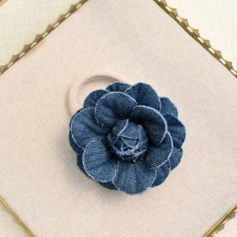 Maxi haarelastiek - donker denim