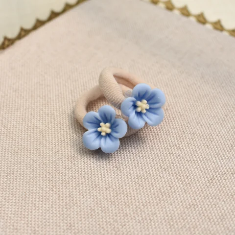 Haarelastiekjes - blue flowers