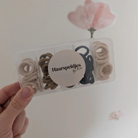 Afbeelding van Doosje haarelastiekjes - Natural mix